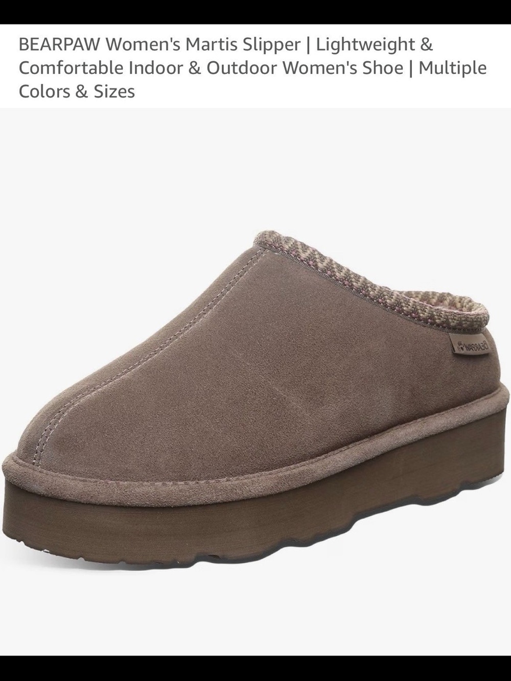 BearPaw Women's Martis Slip-On Slipper in Taupe Brown